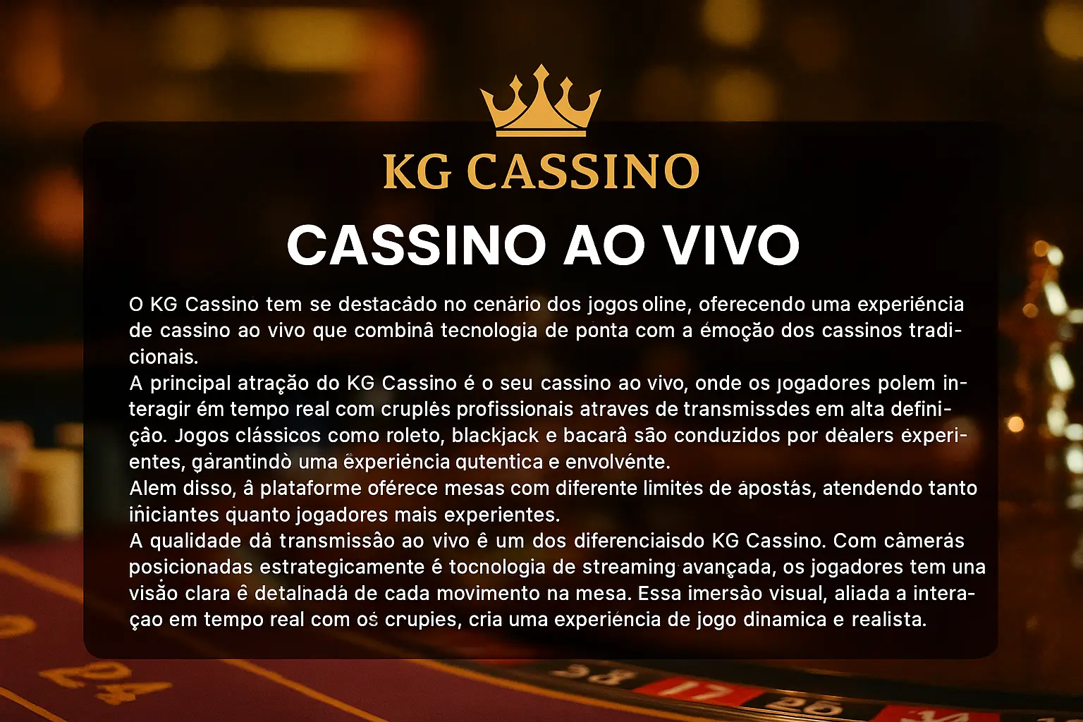 O KGBET Live Casino lança promoções regularmente